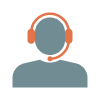 Graphic of a customer service representative wearing a headset.