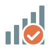 Graphic of bar graph with increasing bar heights and a checkmark in the foreground signifying growth.