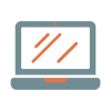 Graphic of an open laptop.