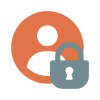 Graphic of a user with a lock in the foreground.